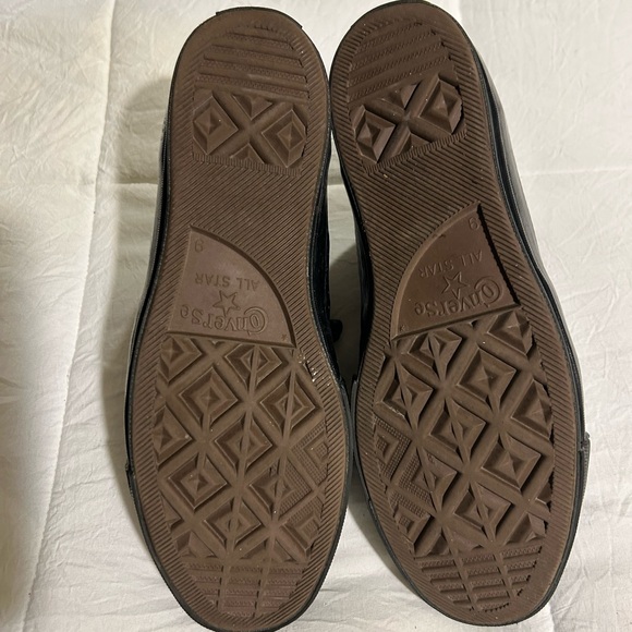 Converse John Varvatoes black leather high-top sneakers men’s 9 women’s 11 - Picture 6 of 8